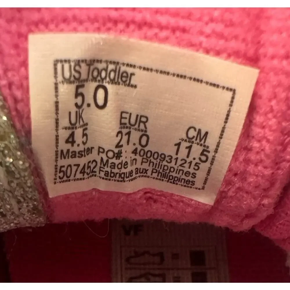 Vans Unicorn Glitter High Top Sneakers Girls Size 5 Toddler Pink Silver
